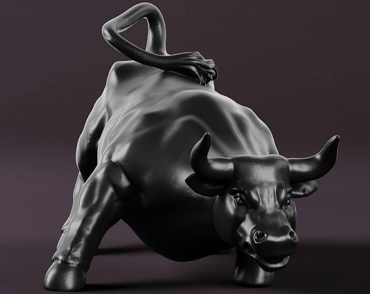 Статуэтка быка (цвет: черный) - декор из гипса - 7523