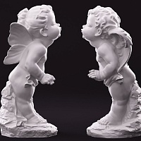 Ангелы: девочка и мальчик - декор из гипса