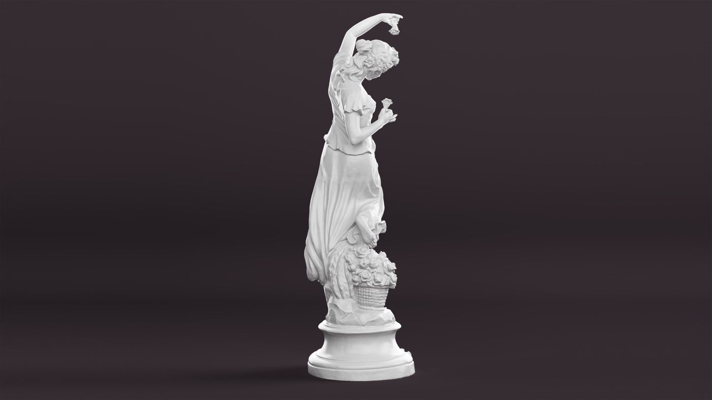 Скульптура девушки с цветами, вид сзади, фото 2