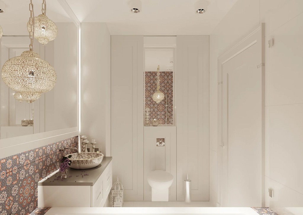 Современная классическая ванная с арабским декором