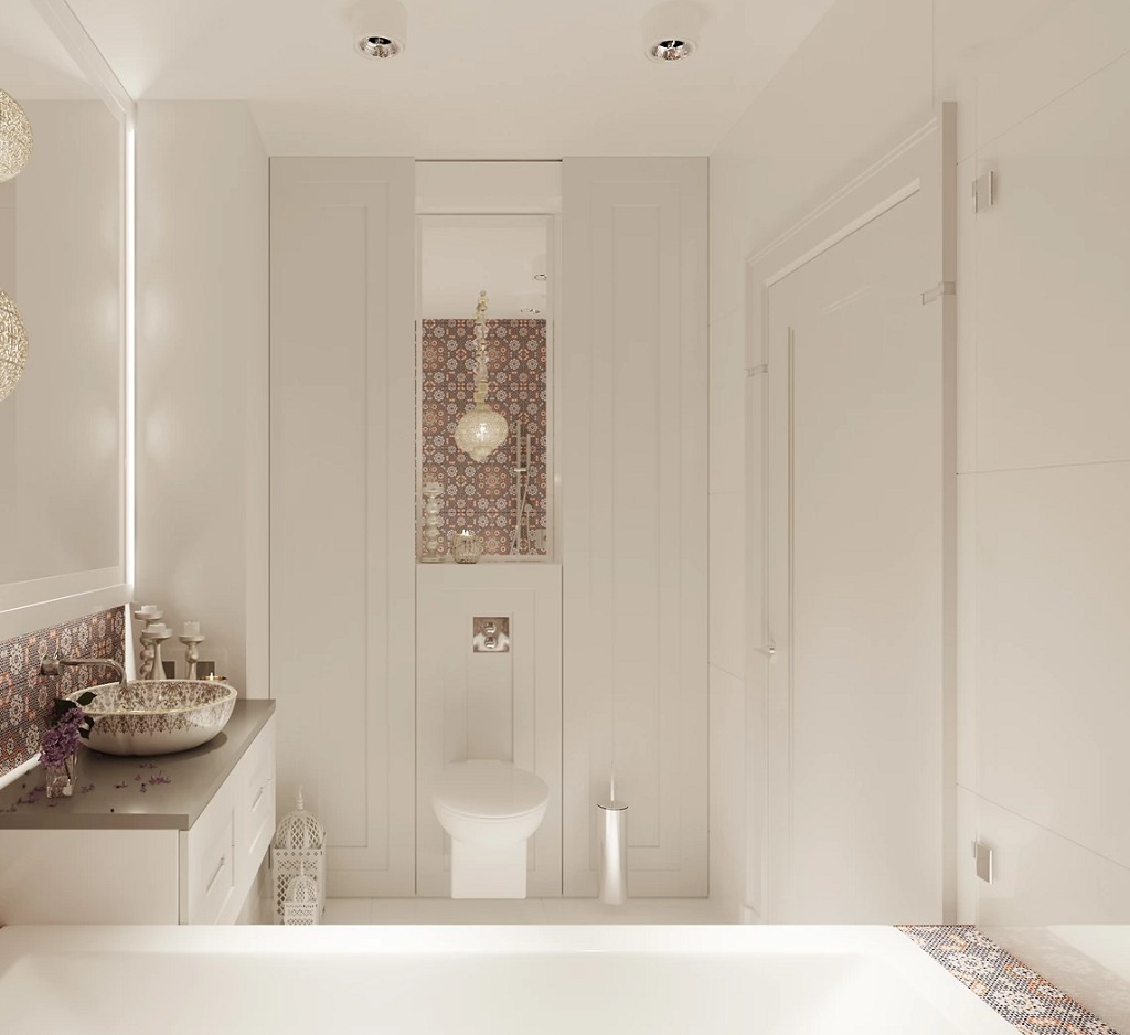 Современная классическая ванная с арабским декором - фото 2