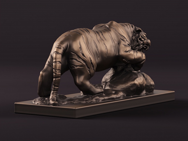 Статуэтка тигра (цвет: бронзовый) - декор из гипса - 7638