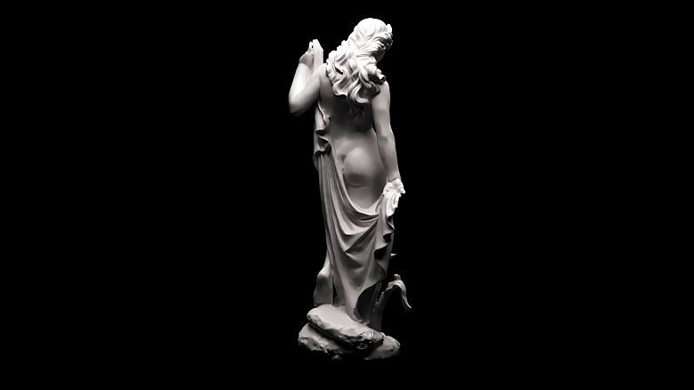 Скульптура полуголой девушки с диадемой - декор из гипса - 7869