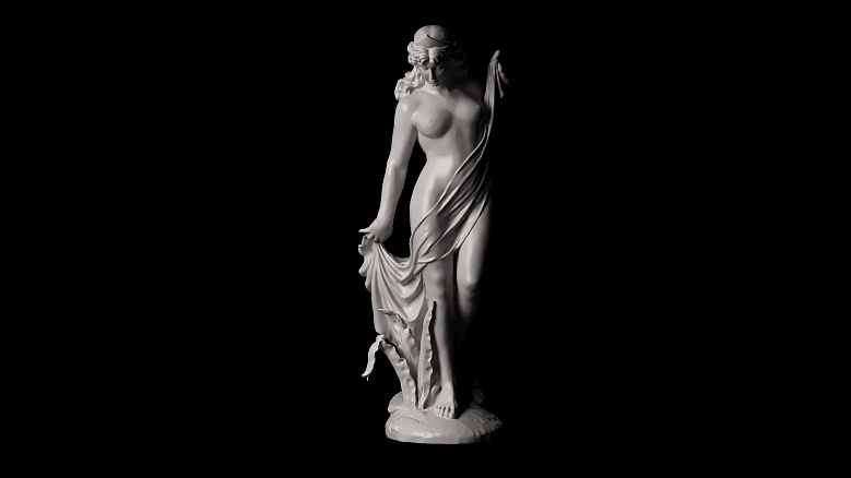 Скульптура полуголой девушки с диадемой - декор из гипса - 7886