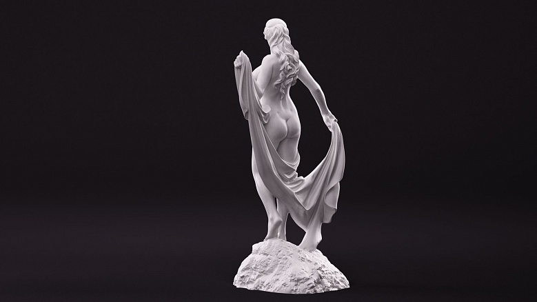Касандра — скульптура полуобнаженной девушки - декор из гипса - 8283
