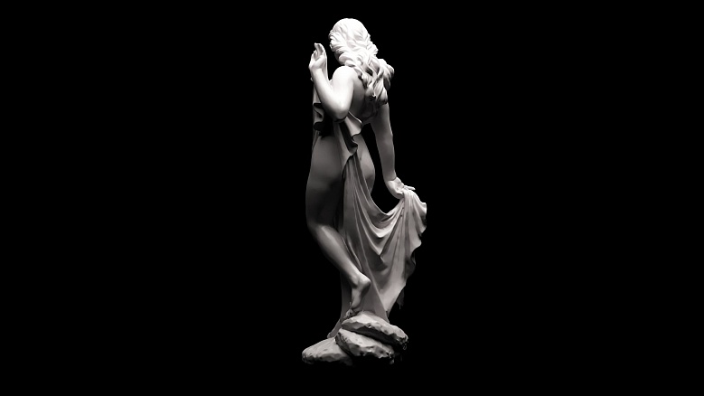 Скульптура полуголой девушки с диадемой - декор из гипса - 7870