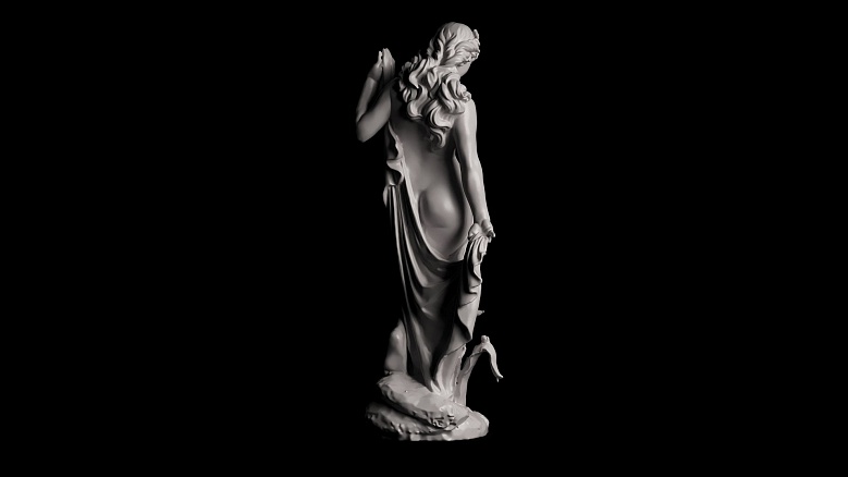 Скульптура полуголой девушки с диадемой - декор из гипса - 7875