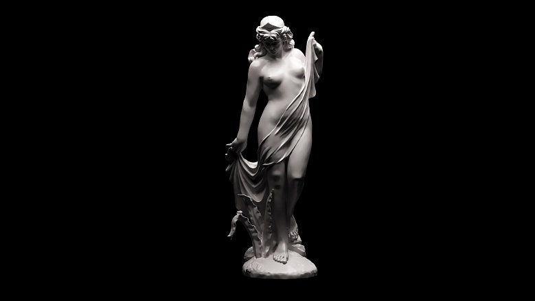 Скульптура полуголой девушки с диадемой - декор из гипса - 7874