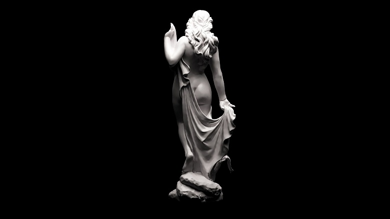 Скульптура полуголой девушки с диадемой - декор из гипса - 7871