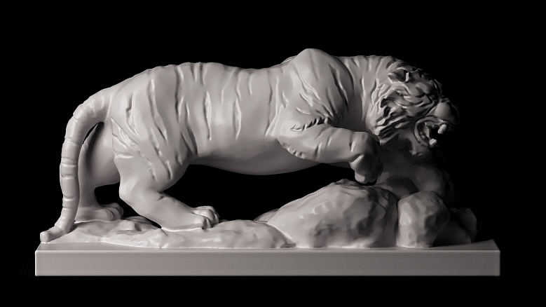 Статуэтка тигра (цвет: белый) - декор из гипса - 8172