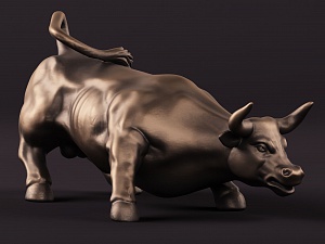 Статуэтка быка (цвет: бронзовый) - декор из гипса