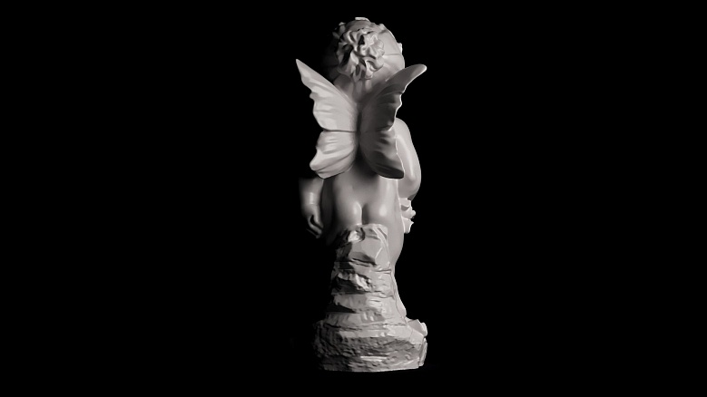 Ангелы: девочка и мальчик - декор из гипса - 7951