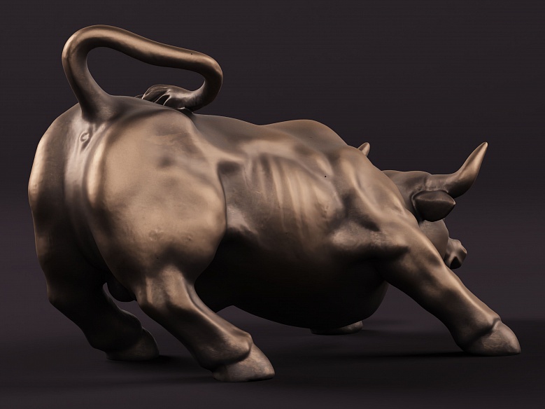 Статуэтка быка (цвет: бронзовый) - декор из гипса - 7526