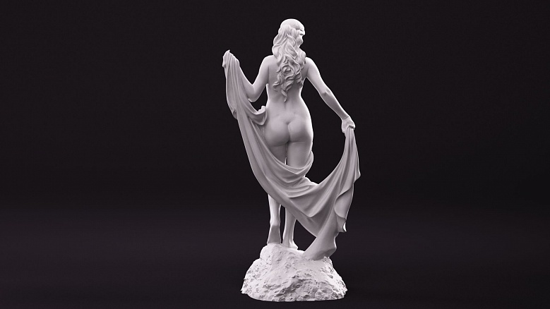Касандра — скульптура полуобнаженной девушки - декор из гипса - 8282