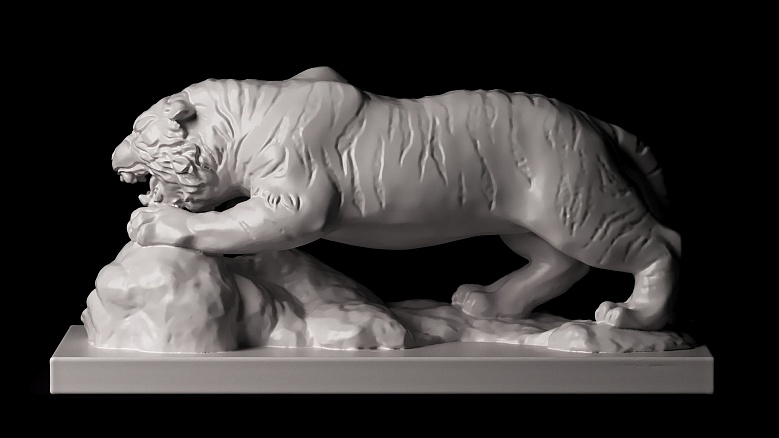 Статуэтка тигра (цвет: белый) - декор из гипса - 8169