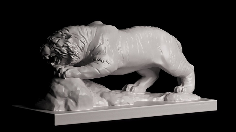 Статуэтка тигра (цвет: белый) - декор из гипса - 8155