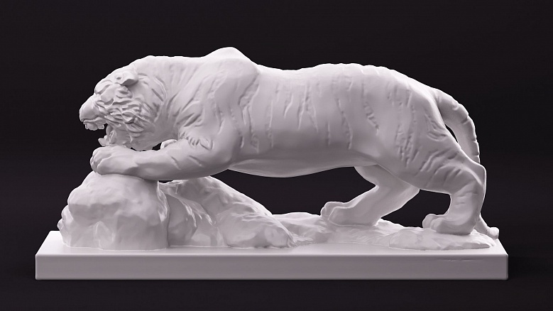 Статуэтка тигра (цвет: белый) - декор из гипса - 8148