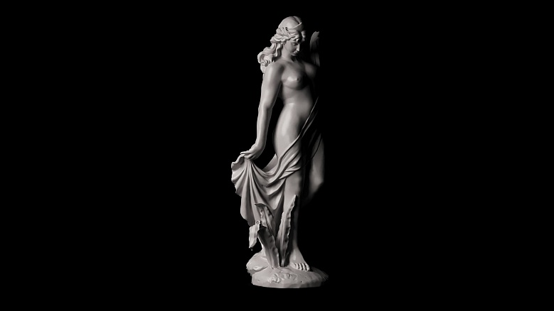 Скульптура полуголой девушки с диадемой - декор из гипса - 7885