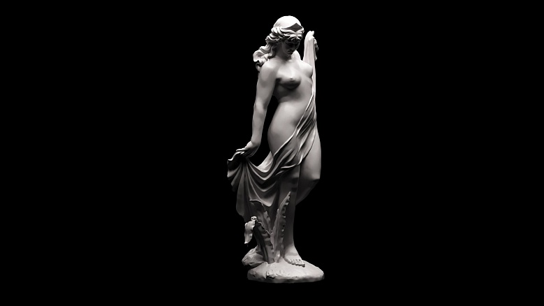 Скульптура полуголой девушки с диадемой - декор из гипса - 7873