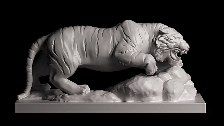 Статуэтка тигра (цвет: белый) - декор из гипса - 8160