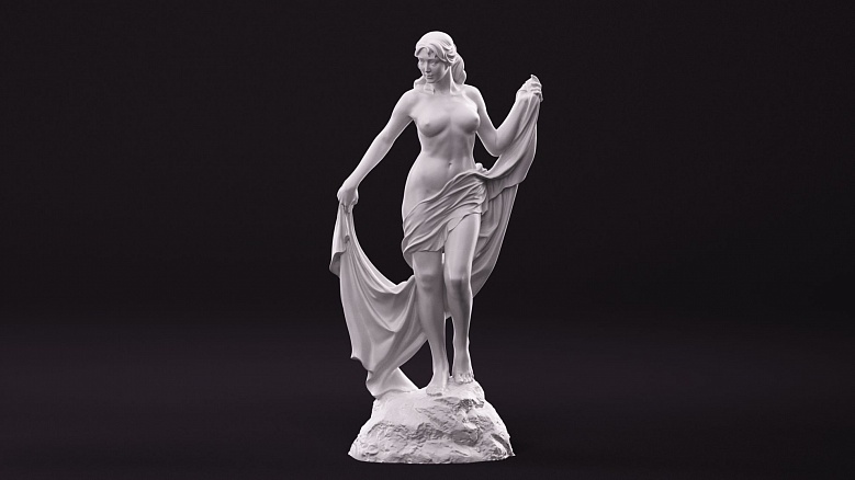 Касандра — скульптура полуобнаженной девушки - декор из гипса - 8285
