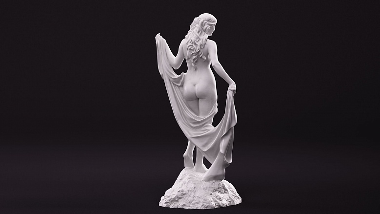 Касандра — скульптура полуобнаженной девушки - декор из гипса - 8281