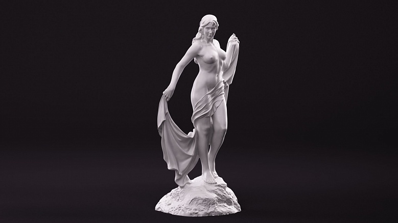 Касандра — скульптура полуобнаженной девушки - декор из гипса - 8280