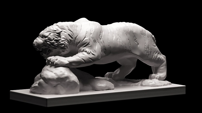 Статуэтка тигра (цвет: белый) - декор из гипса - 8149