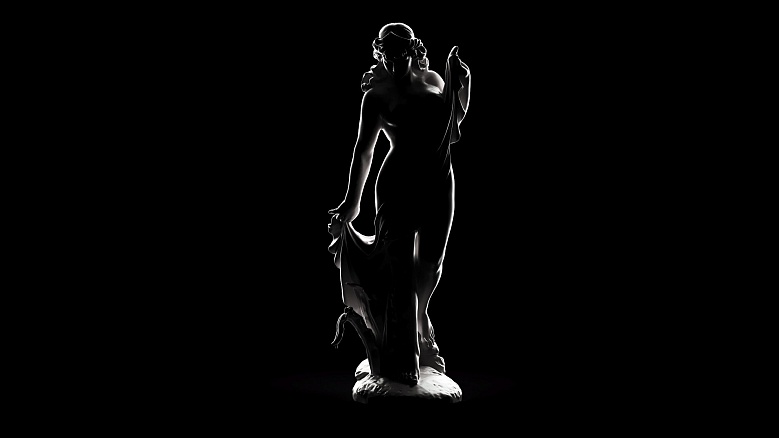 Скульптура полуголой девушки с диадемой - декор из гипса - 7892