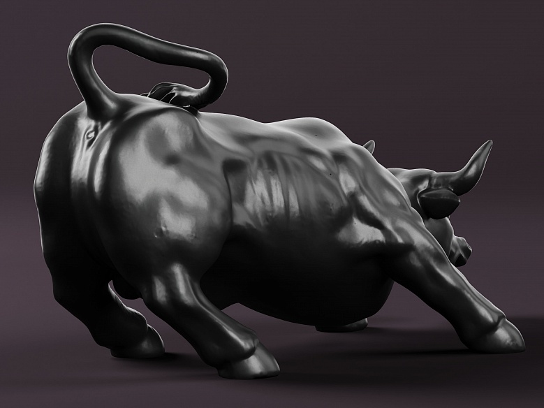 Статуэтка быка (цвет: черный) - декор из гипса - 7520