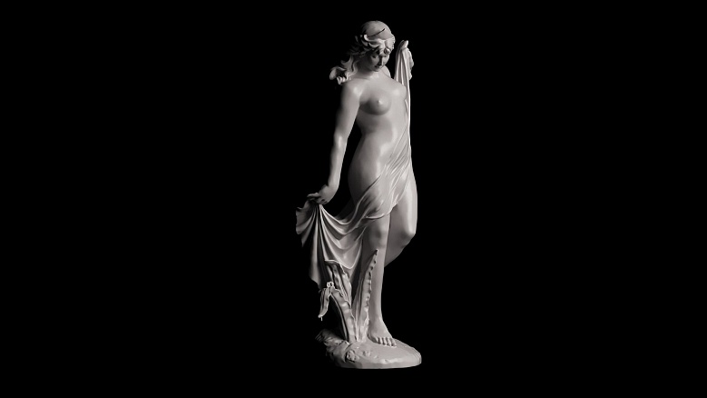 Скульптура полуголой девушки с диадемой - декор из гипса - 7879