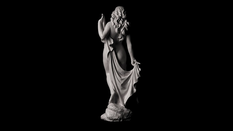 Скульптура полуголой девушки с диадемой - декор из гипса - 7883