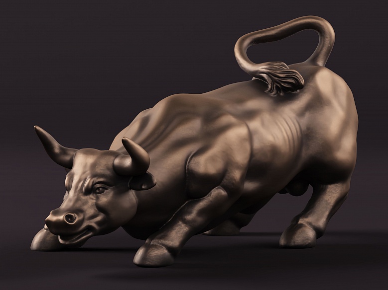 Статуэтка быка (цвет: бронзовый) - декор из гипса - 7528