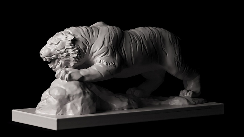 Статуэтка тигра (цвет: белый) - декор из гипса - 8167