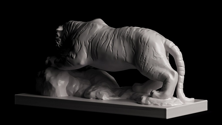 Статуэтка тигра (цвет: белый) - декор из гипса - 8156